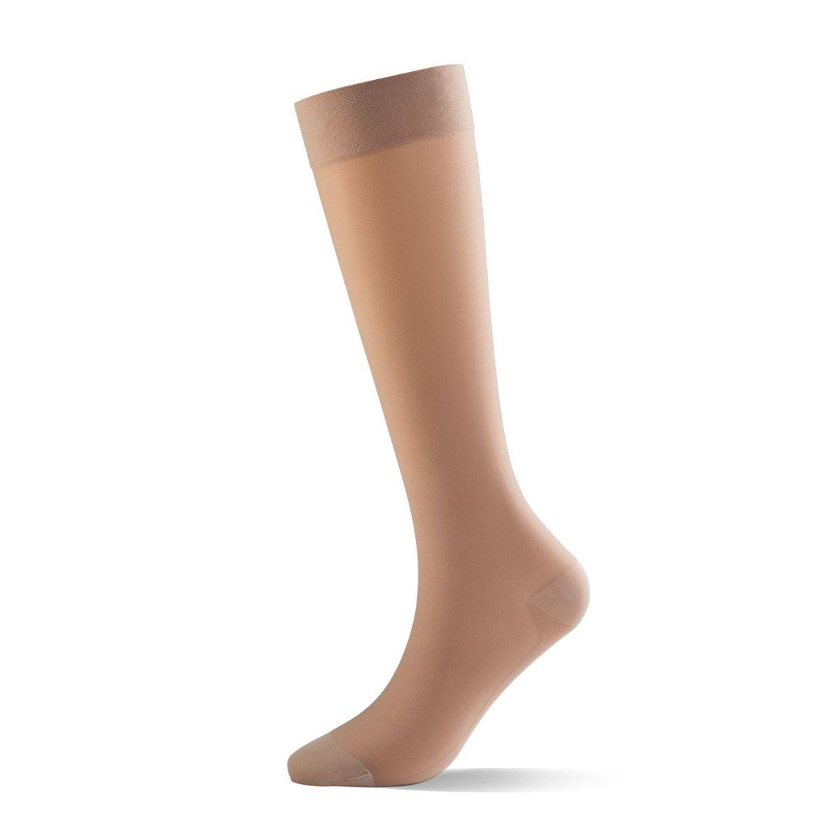 Knee-high compression stocking.