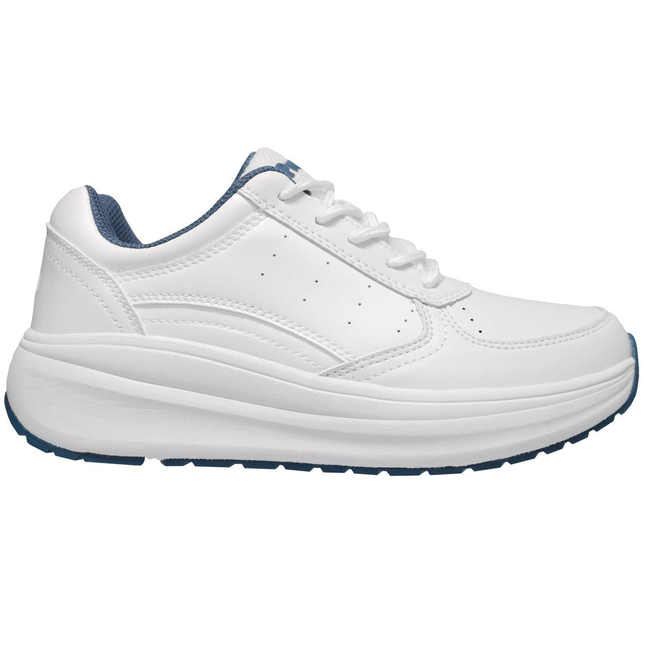 Women's Ultima shoe in white and denim.